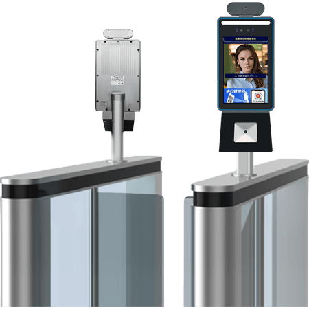 闸机型人脸识别测温门禁考勤一体机